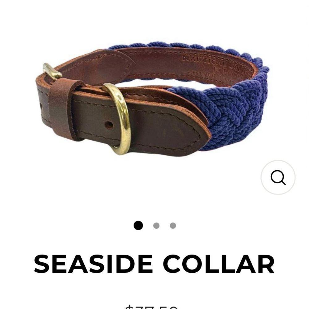 Seaside Navy Blue Braided Dog Collar. Nautical Collection by BayDog ⚓️ 🐶